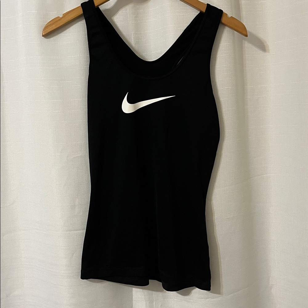 Nike Black Tank Top with White Logo